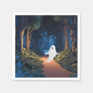 Halloween White Ghost In Forest Napkins