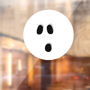 Halloween white scary ghost face spooky decor window cling