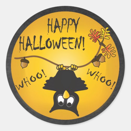 Halloween Whoo Whoo Owl Classic Round Sticker