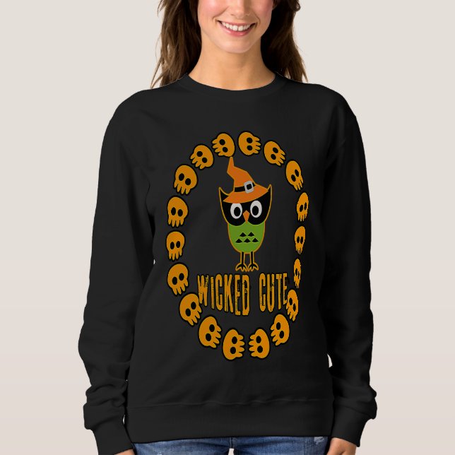 Halloween Wicked Cute Owl Sweatshirt (Front)