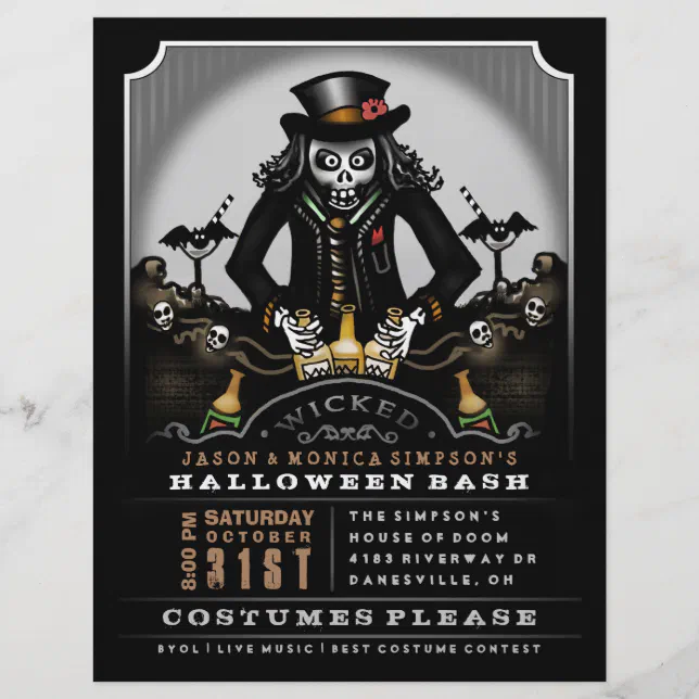 Halloween Wicked Party Bash 8.5 x 11 Flyer | Zazzle