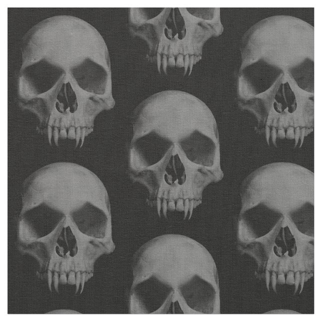 Halloween wicked skulls fabric (Close Up)