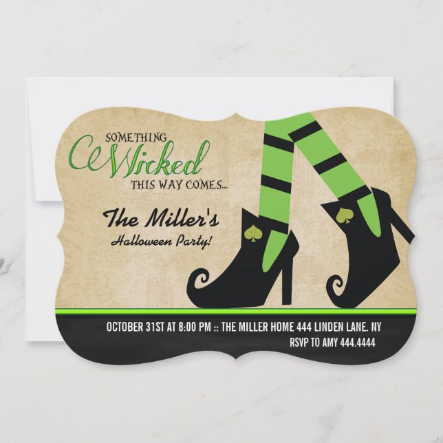 Halloween Wicked Witch Halloween Party Invitations (Front)