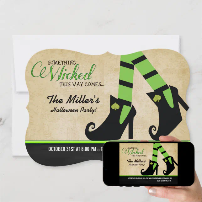 Halloween Wicked Witch Halloween Party Invitations | Zazzle