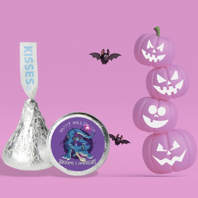 Halloween Wicked Witch On T-Rex Illustration Hershey®'s Kisses® (Creator Uploaded)