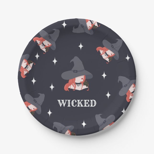 Halloween Wicked Witch Party Paper Plate (Front)