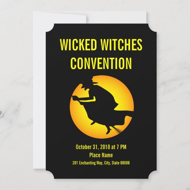 Halloween Wicked Witches Convention Party Invite (Front)