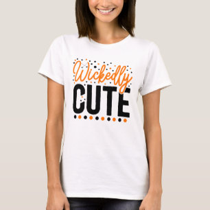 Halloween Wickedly Cute Orange Black T-Shirt