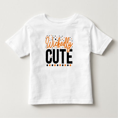 Halloween Wickedly Cute Orange Black Toddler T_shirt