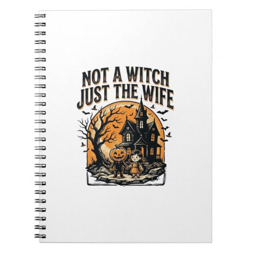 Halloween Wife Shirt Vintage Haunted House Design Notebook