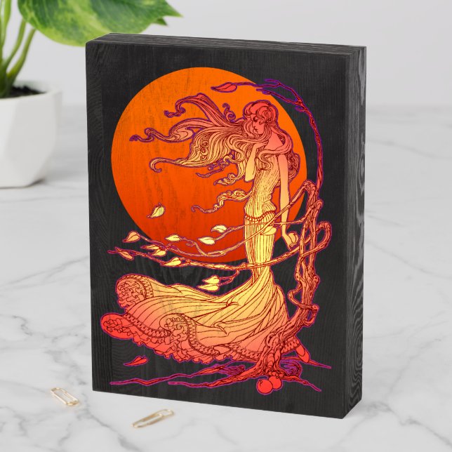 Halloween Wind Wooden Box Sign (In Situ Vertical)