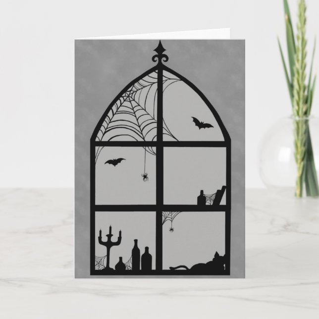 Halloween Window Silhouette Card (Front)