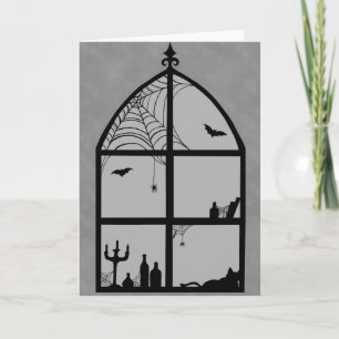 Halloween Window Silhouette Card