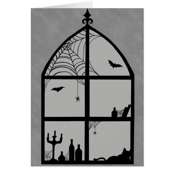 Halloween Window Silhouette Card  Zazzle