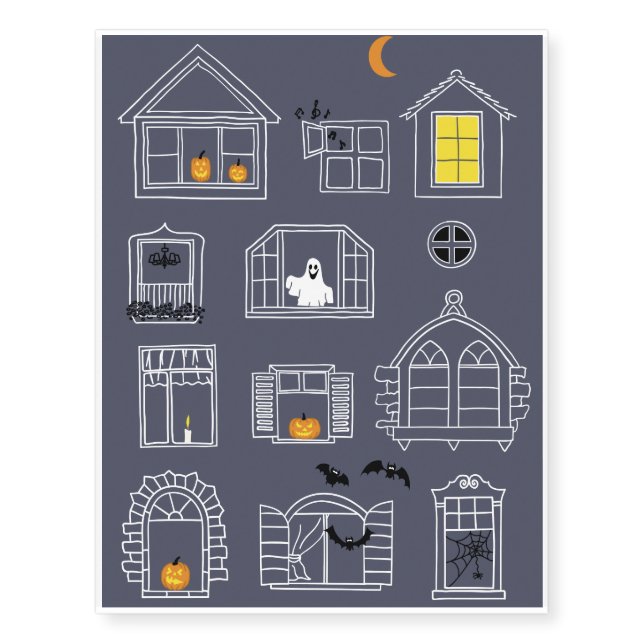Halloween Windows Temporary Tattoos (Front)