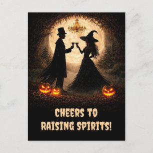 Halloween Wine Cheers Cute and Fun Raising Sprits Holiday Postcard