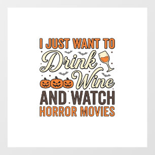 Halloween Wine Horror Movies Vintage Shirt Design_ Floor Decals
