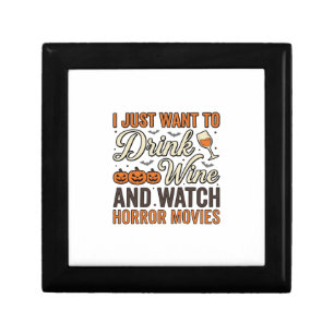 Halloween Wine Horror Movies Vintage Shirt Design_ Gift Box