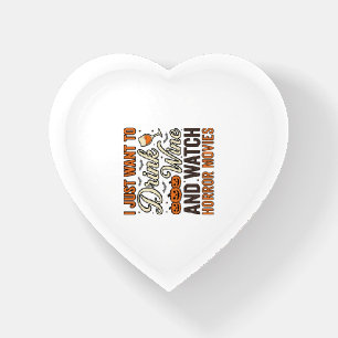 Halloween Wine Horror Movies Vintage Shirt Design_ Paperweight