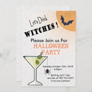 Halloween wine party invitation