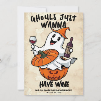 Halloween Wine Party Invite - Ghouls Wanna Wine
