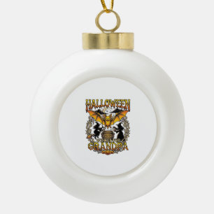 Halloween Wishes Grandpa Bat Witches Cauldron_1 Ceramic Ball Christmas Ornament