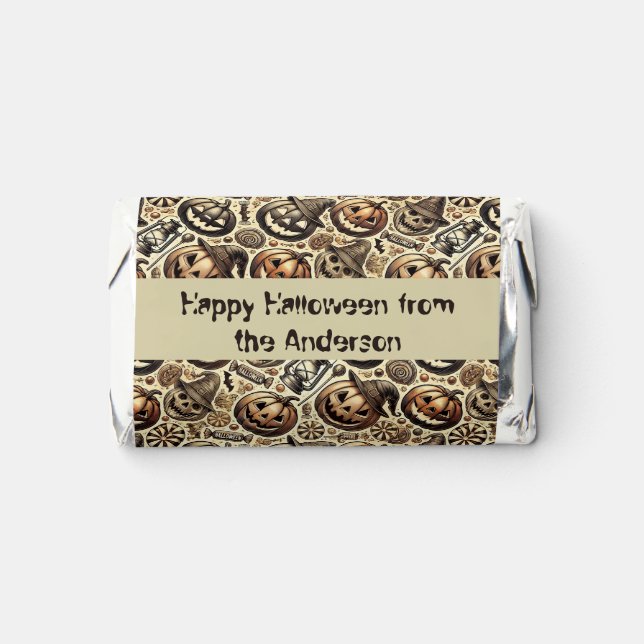 Halloween wishes orange brown stylish hershey's miniatures (Front)