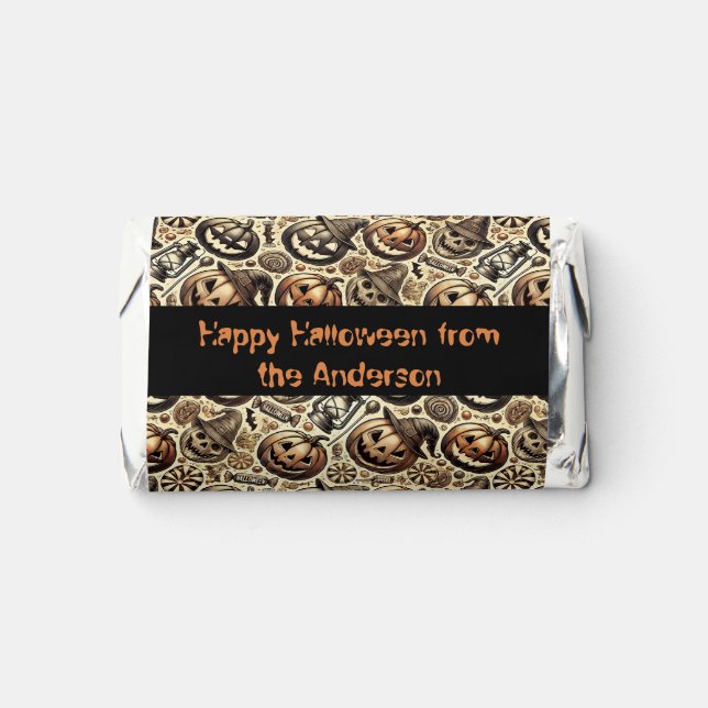 Halloween wishes orange stylish hershey's miniatures (Front)