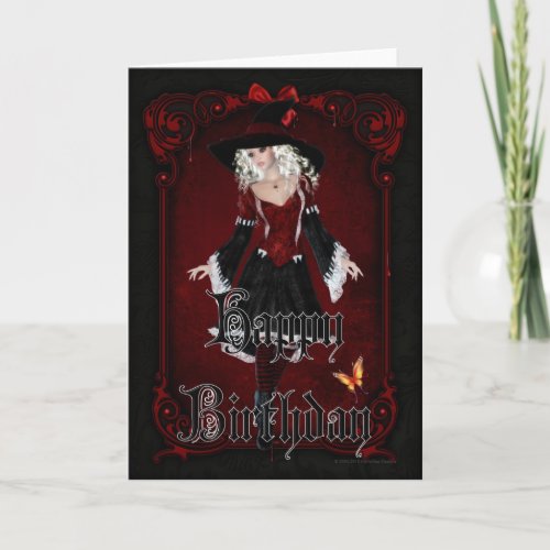 Halloween Witch 10 October Happy Birthday Card