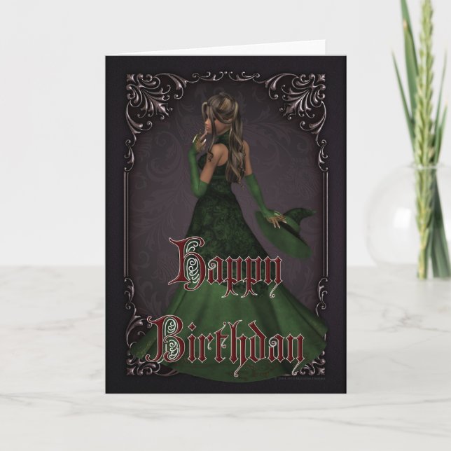 Halloween Witch 2 October Happy Birthday Card (Front)