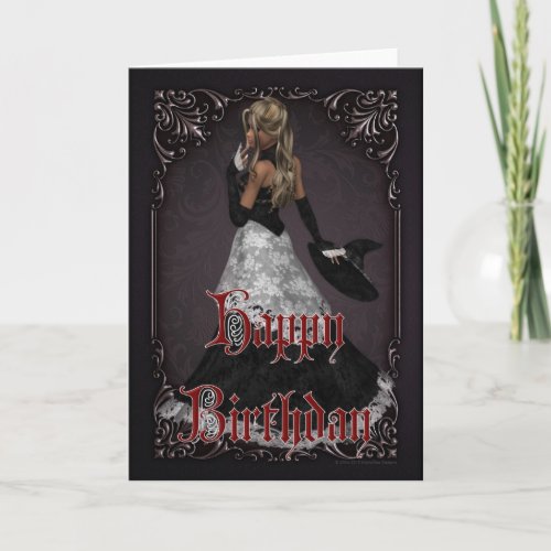 Halloween Witch 4 October Happy Birthday Card