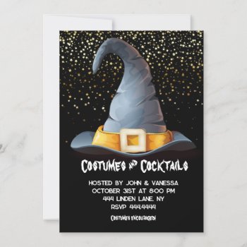 Halloween Witch Adult Party Invitations by ThreeFoursDesign at Zazzle