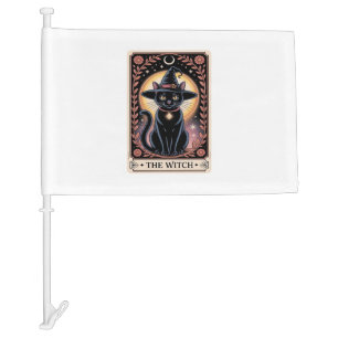 Halloween Witch Aesthetic Cat Lovers Gothic Tarot Car Flag
