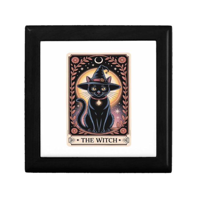 Halloween Witch Aesthetic Cat Lovers Gothic Tarot  Gift Box (Front)