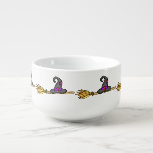 Halloween Witch and Broom  Soup Mug