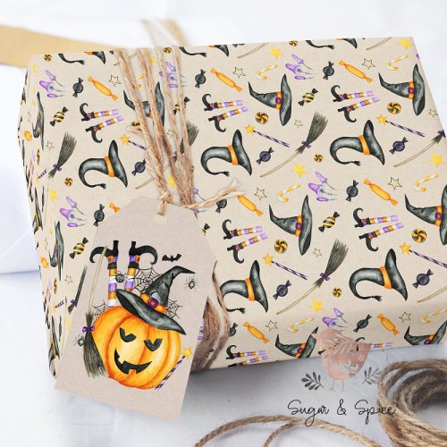Halloween Witch and Candy Wrapping Paper