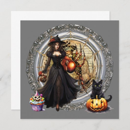 Halloween Witch And Cat (Front/Back)