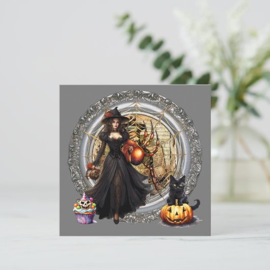 Halloween Witch And Cat (Standing Front)