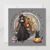 Halloween Witch And Cat (Front)
