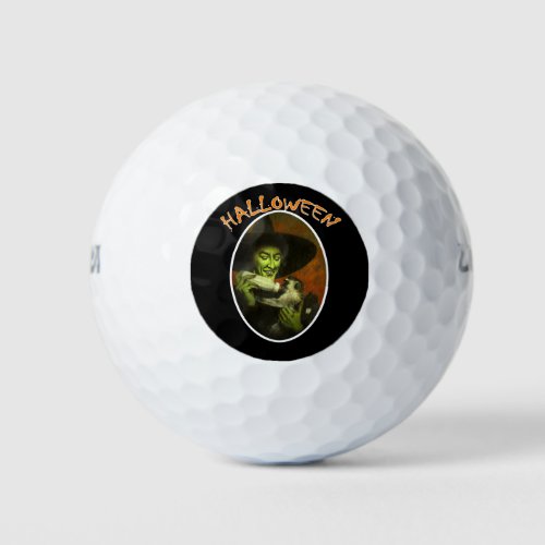 Halloween Witch And Flying Monkey Golf Balls