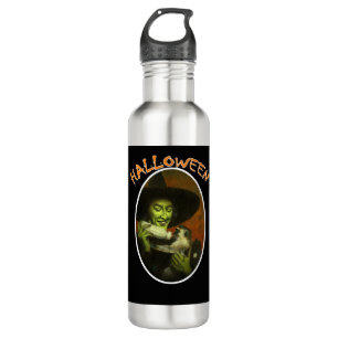 Halloween Witch And Flying Monkey Stainless Steel Water Bottle