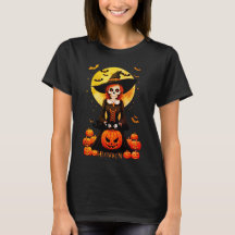 Halloween witch and orange pumpkin t-shirt