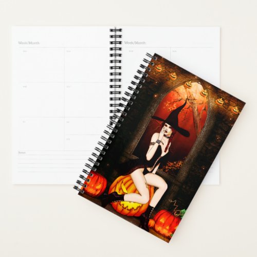 Halloween Witch and pumpkins Planner