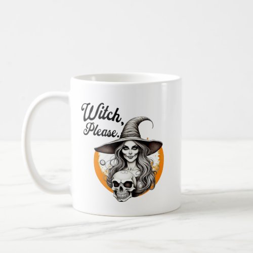 Halloween Witch and Skeleton Witch Please  Coffee Mug