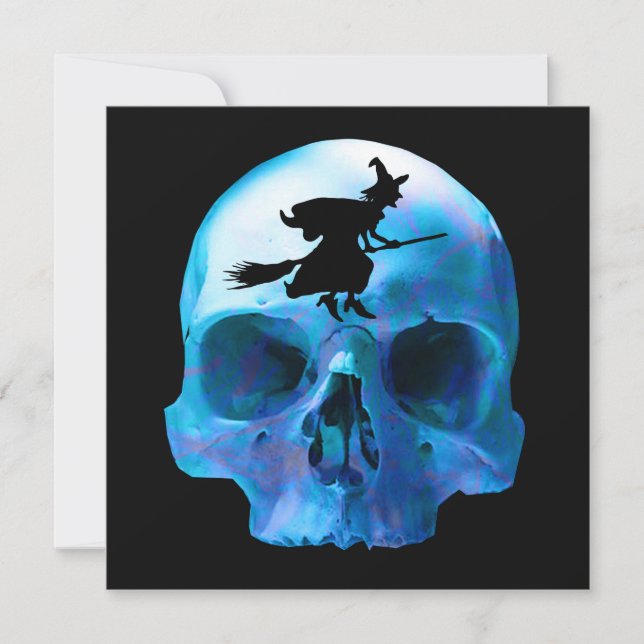 Halloween Witch and Skull  Card (Front)