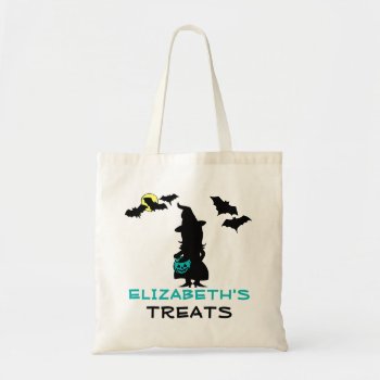 Halloween Witch And Teal Pumpkin Treat Bag by LilAllergyAdvocates at Zazzle