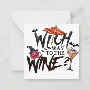 Halloween Witch and Wine Note Card