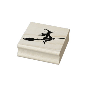 halloween witch art stamp