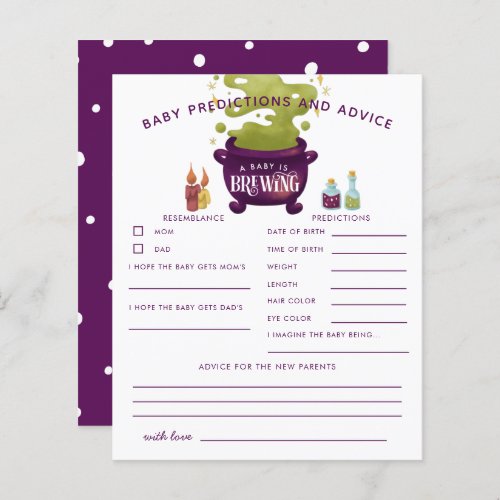 Halloween Witch Baby Predictions  Advice Card