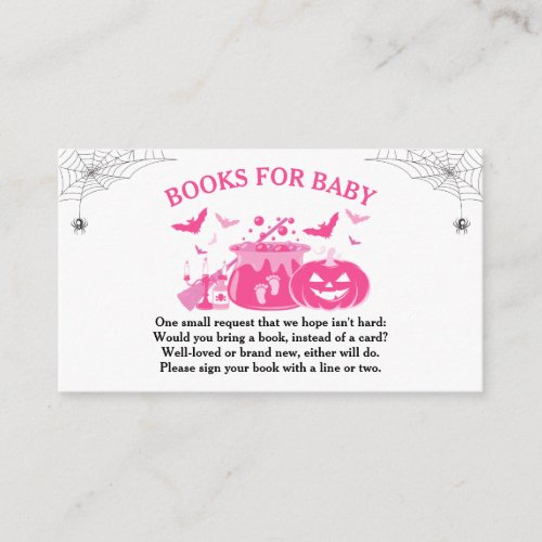 Halloween Witch Baby Shower Books for Baby Enclosure Card